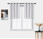 Pi Blackout Bedroom Curtains,Thermal Insulated Ring Top Window Treatment,Room Darkening Drapes For Living Room/Bedroom/Kitchen 1 Panel (Grey White, W52Xl45)