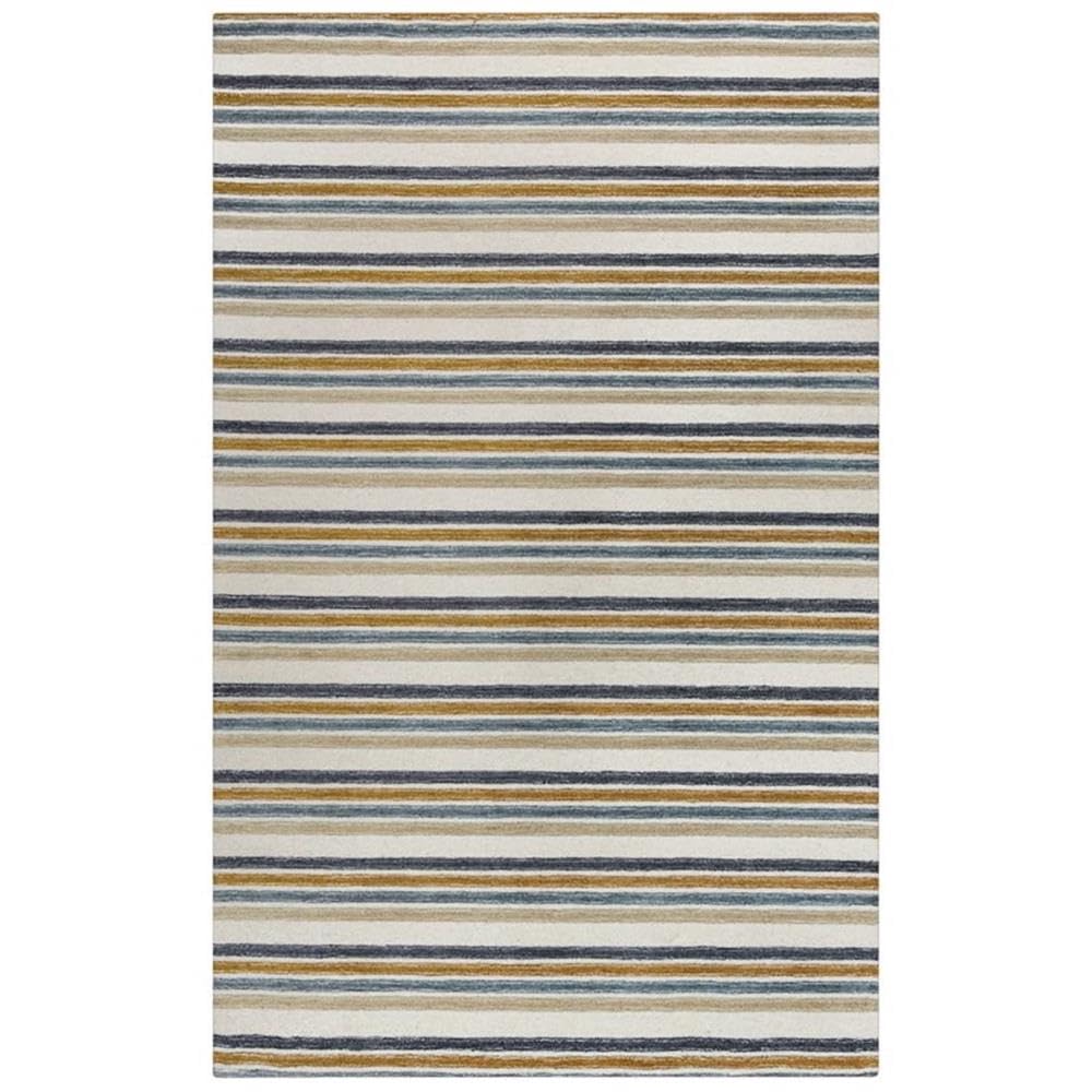 Alora Decor Rivera 5' X 8' Stripe Ivory/Beige/Charcoal Hand-Tufted Area Rug