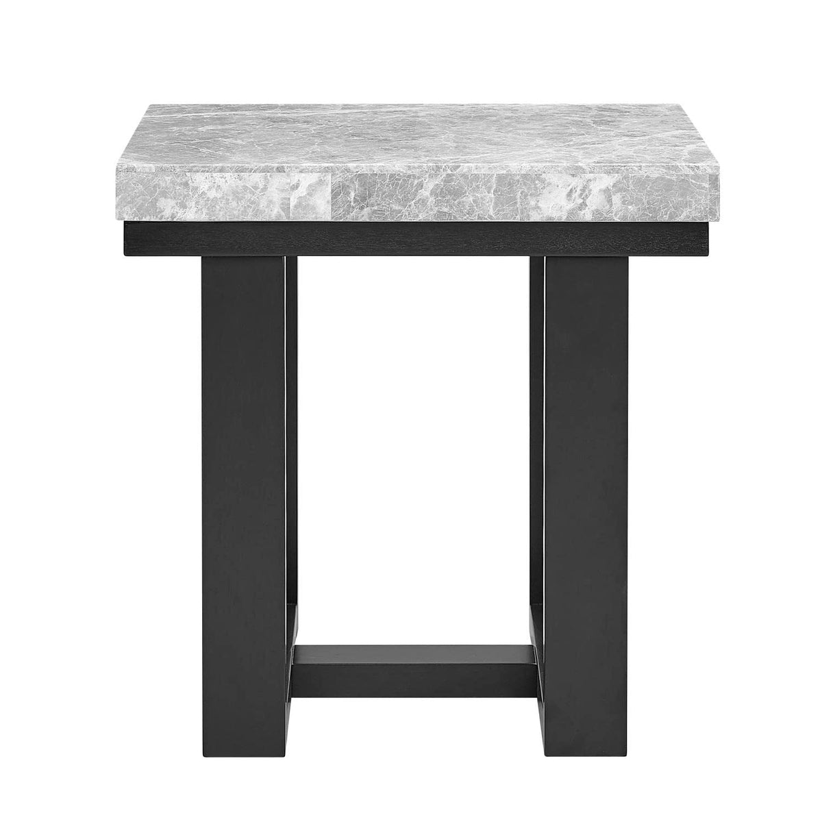 Steve Silver Furniture Lucca Gray Marble Side, Poplar Solids, Birch Veneers, Kiln-Dried Wood, Versatile Use, Table, 22 x 24 x 24