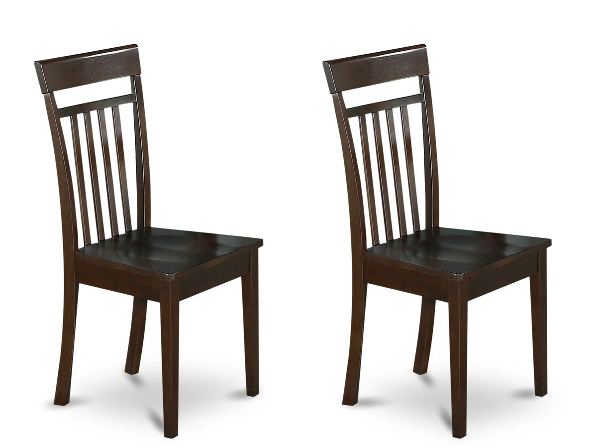 East West Furniture HLCA3-CAP-W 3 Piece Dining Set Contains a Round Dining Room Table with Pedestal and 2 Kitchen Chairs, 42x42 Inch, Cappuccino