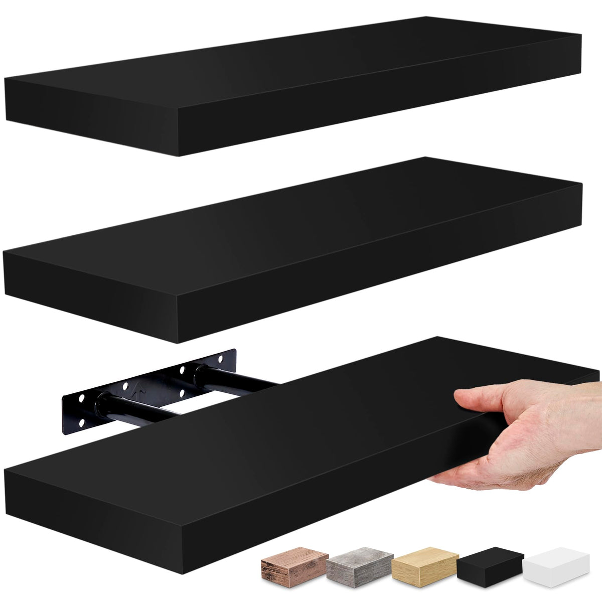 Sorbus Floating Shelves for Wall, Bathroom Shelves Wall Mounted for Kitchen, Bedroom, Bathroom Storage Over Toilet, Hanging Book
