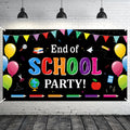 Watinc End Of School Party Backdrop - Xtralarge Graduation Party Photo Studio Booth Backdrops Props, Colorful Balloon Ruler Pens
