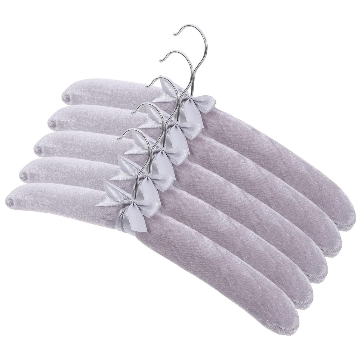 OUNONA Velvet Padded Hangers for Women Clothing Soft NonSlip Sweater Hangers for Dresses and Blouses Reinforced Closet Organize