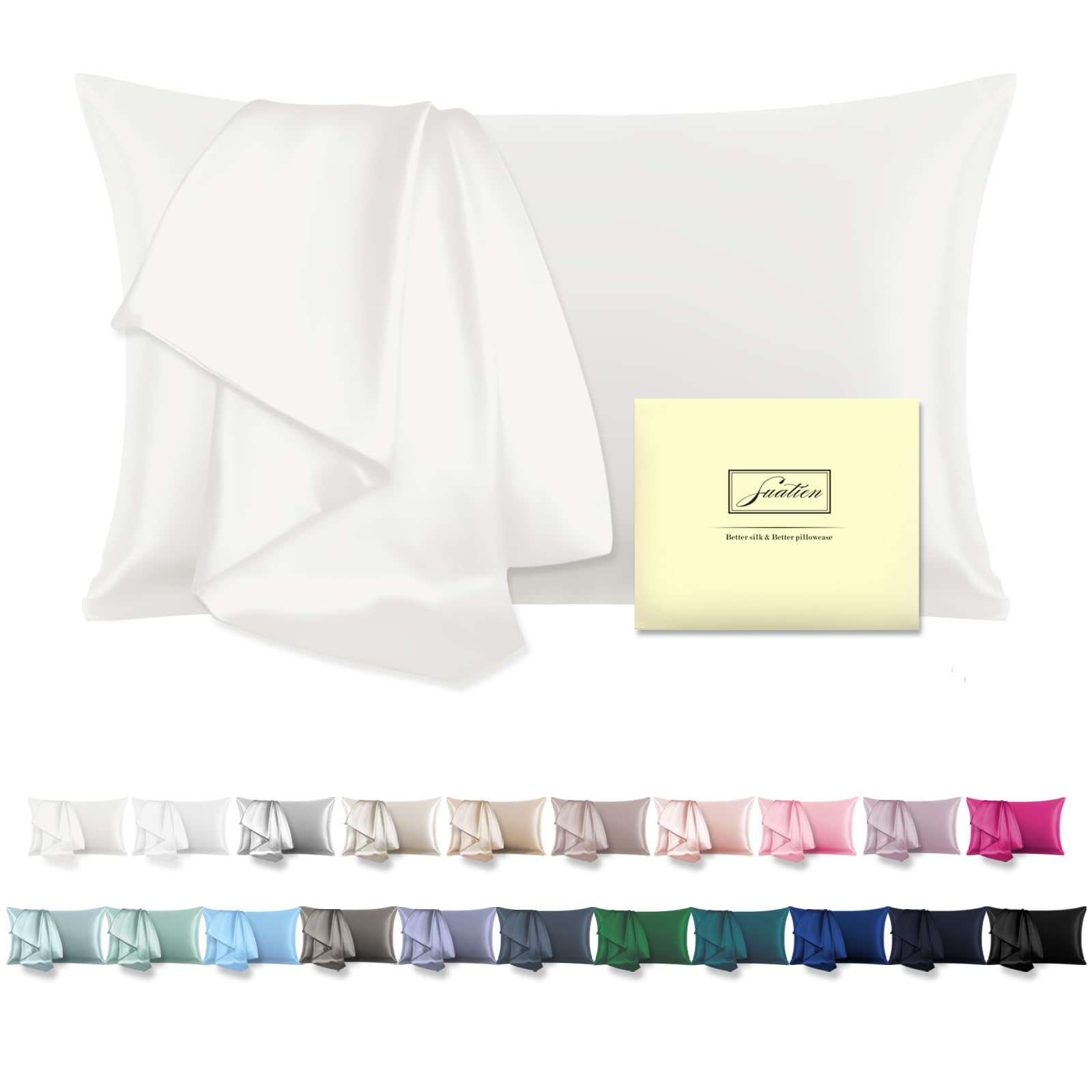 Mulberry Silk Pillow Cases For Hair And Skin King Size Silk Pillowcase With Zipper Soft Breathable Smooth Cooling Satin Silk Pil