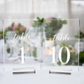 5x7 Inch Wedding Table Numbers 1-10 with Stands- JINMURY Clear Acrylic Table Numbers Printed Calligraphy Font, Acrylic Sign Wedd