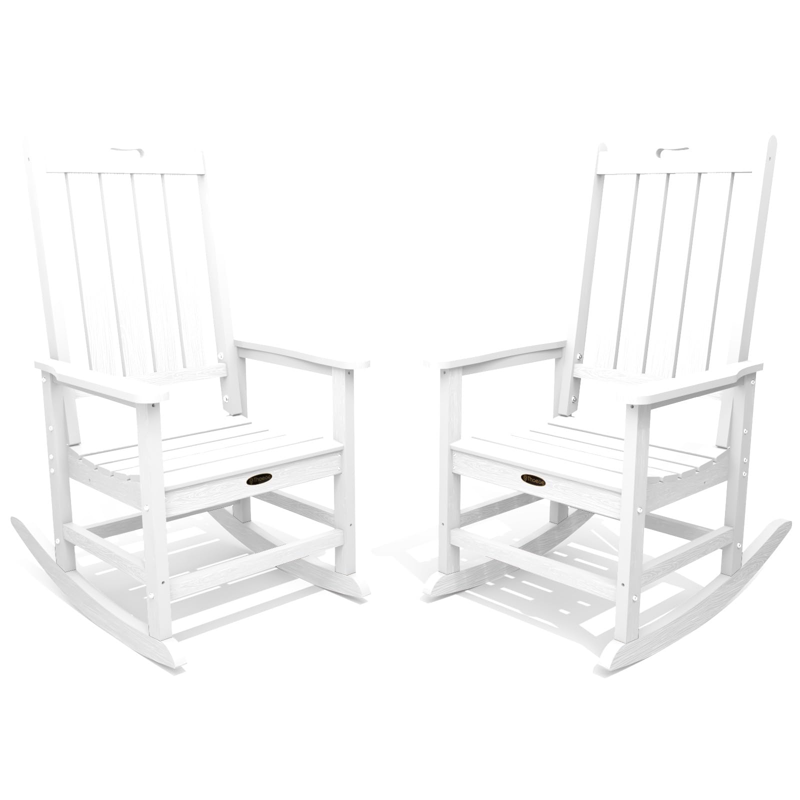 THOEOE Oversized Rocking Chair Set of 2, Outdoor Rocking Chair for Adults, All Weather Resistant Porch Rocker for Lawn Garden, W