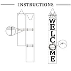 Ecogreda Welcome Sign For Front Porch- 47Inch,Wooden Interchangeable Vertical Home Wall Decor,Standing And Hanging Farmhouse Out