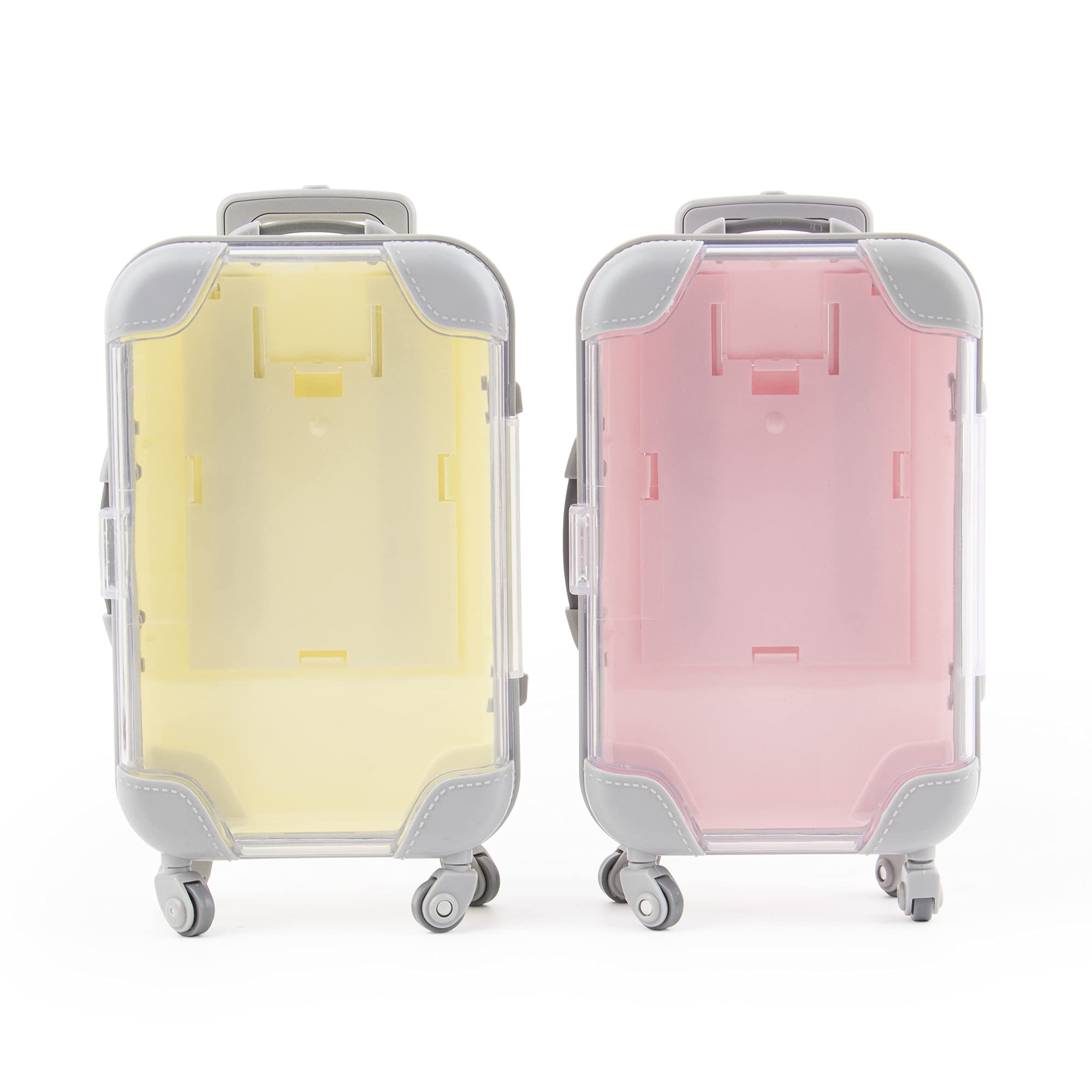 AUEAR, 2 Pack Mini Empty Luggage Storage Box Clear Suitcase Packaging Case