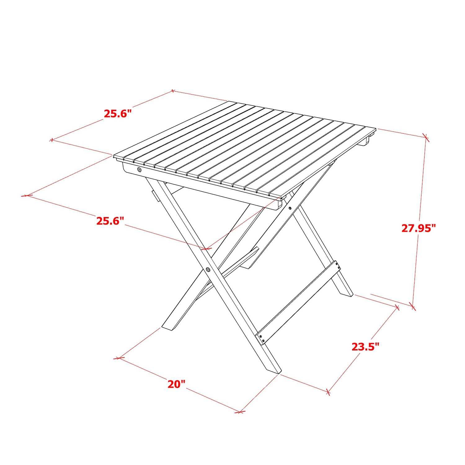 East West Furniture Selma 3 Piece Patio Bistro Set Contains a Square Outdoor Acacia Wood Coffee Table and 2 Folding Arm Chairs, 26x26 Inch, Natural Oil