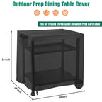 Jungda Outdoor Dining Cart Cover For Feasto 50 Inch Three-Shelf Movable Food Prep And Work Cart Table,Waterproof Outdoor Grill Cart Cover Pizza Oven Table Cover - 50 X 23 X 29 Inch