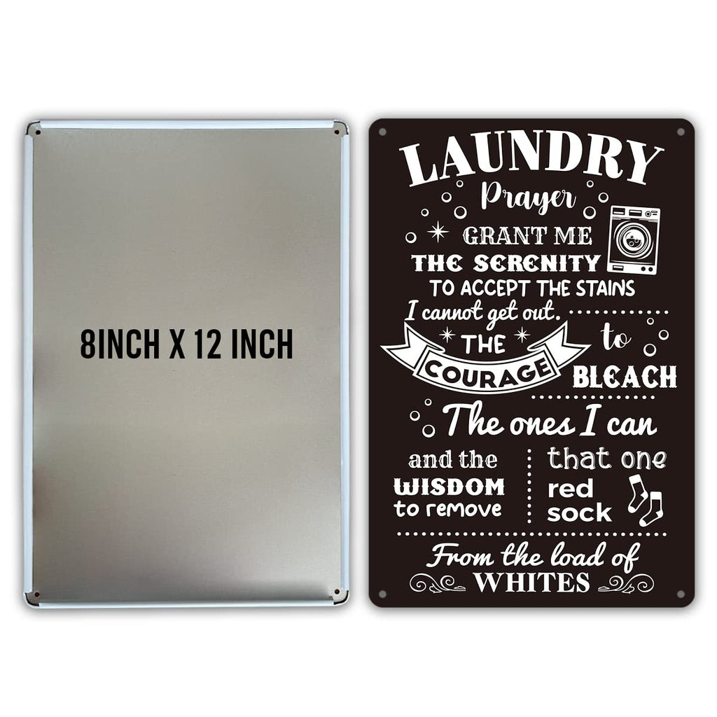 Funny Laundry Room Quote Metal Tin Sign Wall Decor, Laundry Prayer Grant Me The Serenity To Accept Laundry Room Sign For Home De