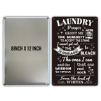Funny Laundry Room Quote Metal Tin Sign Wall Decor, Laundry Prayer Grant Me The Serenity To Accept Laundry Room Sign For Home De
