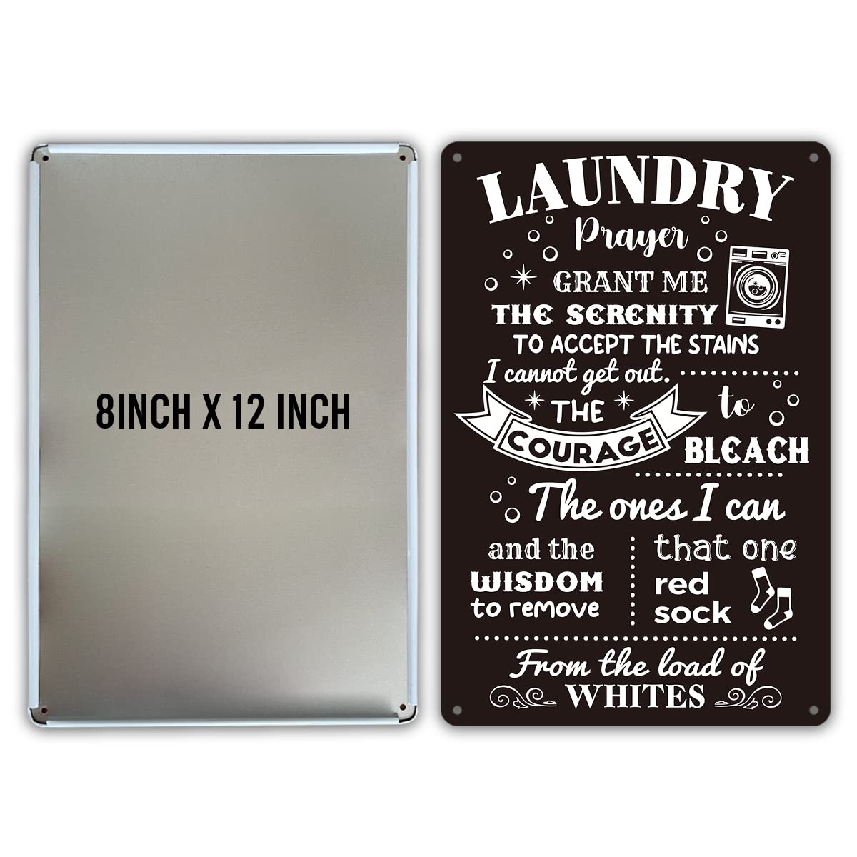 Funny Laundry Room Quote Metal Tin Sign Wall Decor, Laundry Prayer Grant Me The Serenity To Accept Laundry Room Sign For Home De