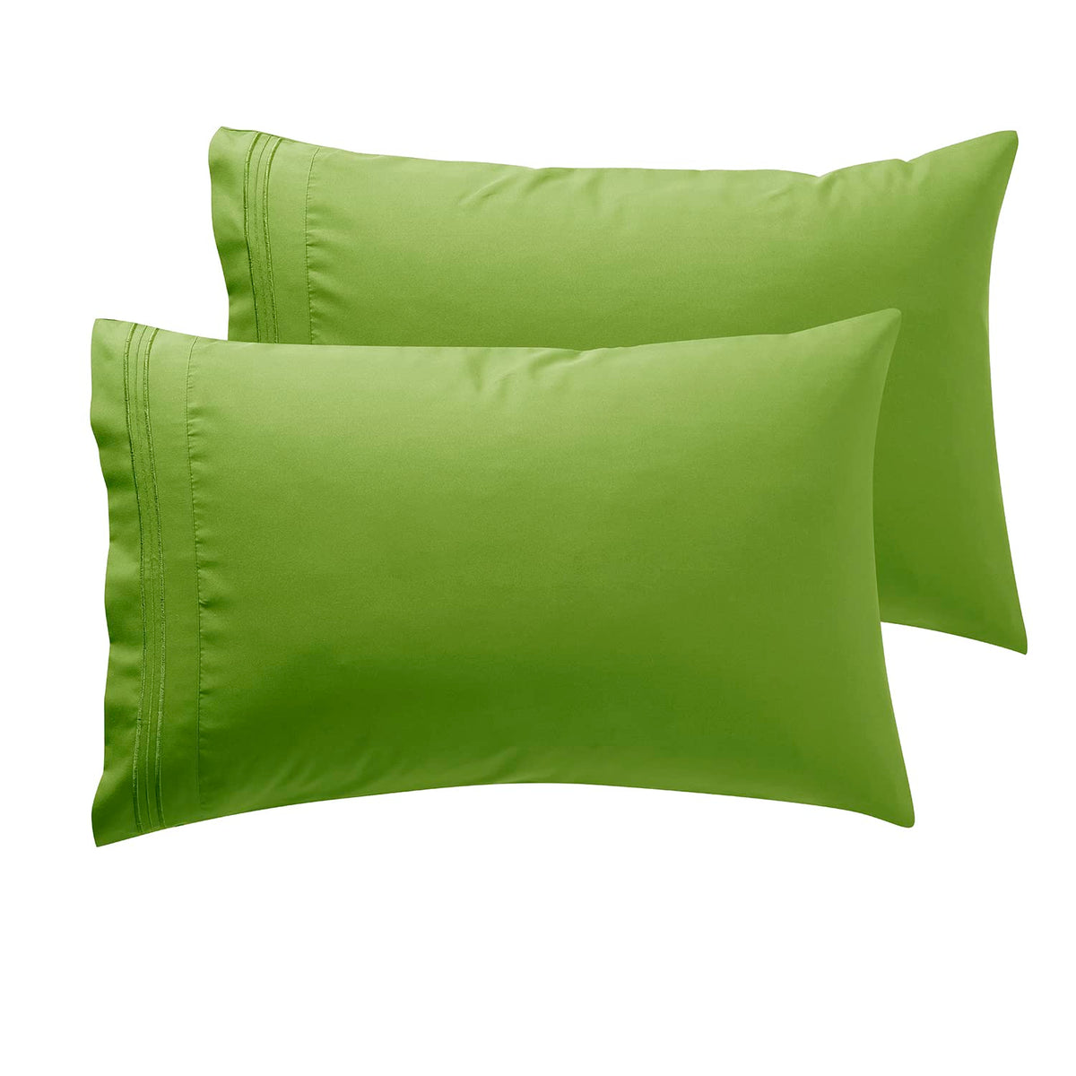 Nestl Garden Green King Pillow Cases 2 - Soft King Size Pillow Case, 1800 Brushed Microfiber Pillowcases, Envelope Closure Pillo