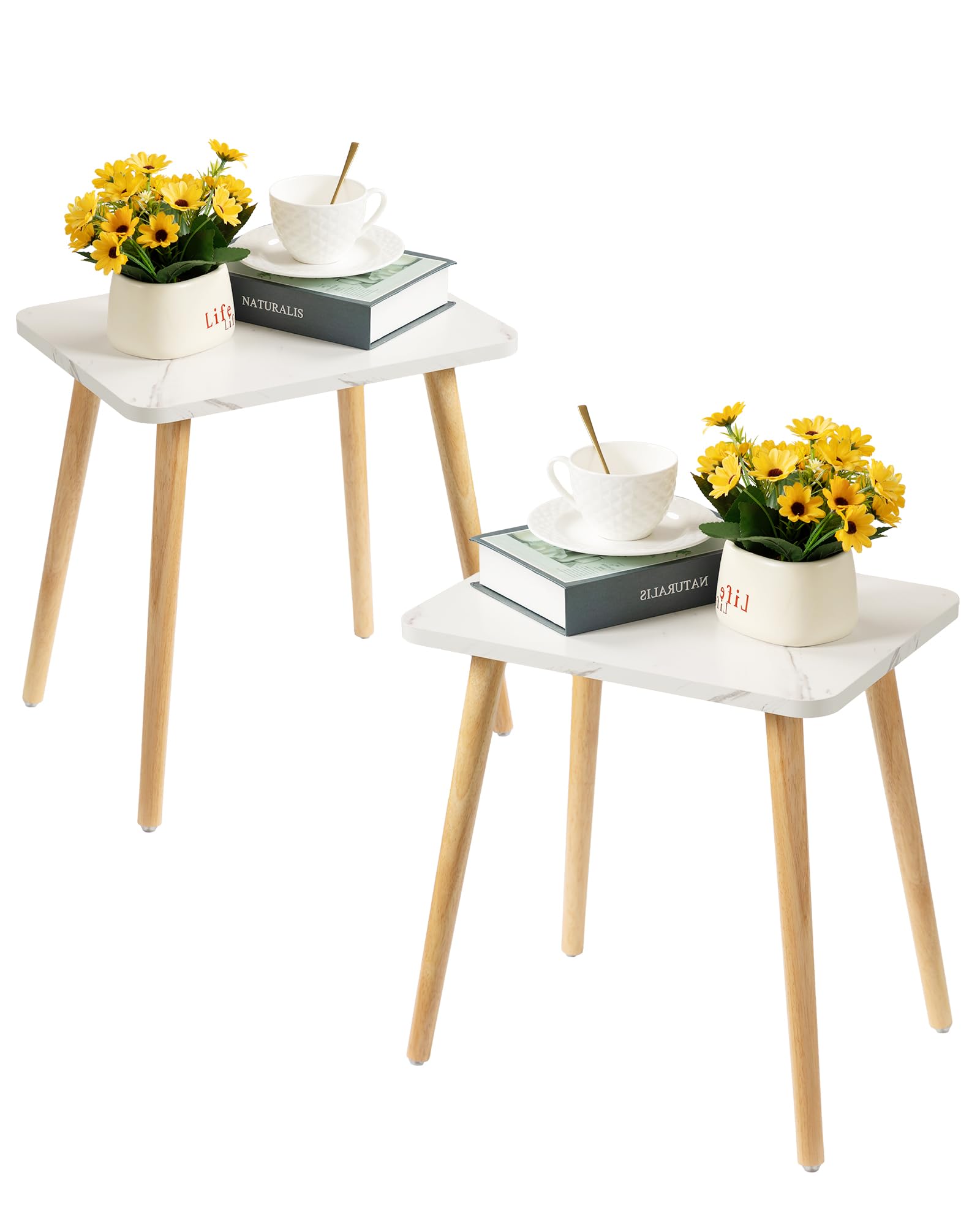 FORAOFUR Small End Table, Side Table Accent Table Living Room Bedroom Balcony Office, Modern Bedside Table Home Decor, Small Tab