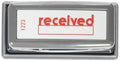 Xstamper 1223 Receved With Space For Initial Or Date, Pre Inked Laser Engraved Rubber Stamp, Red Ink, Impression Size: 1/2' X 1