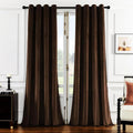 Smiletime Brown 96 In Long Velvet Curtains With Grommet, Thermal Insulated Super Soft Privacy Noise Reducing Light Blocking Velv