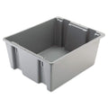 Rubbermaid Commercial Palletote Storage Stack and Nest Box, 2 Cu. Ft, Gray Tote, for Warehouse/Garage/Cleaning/Maintenance