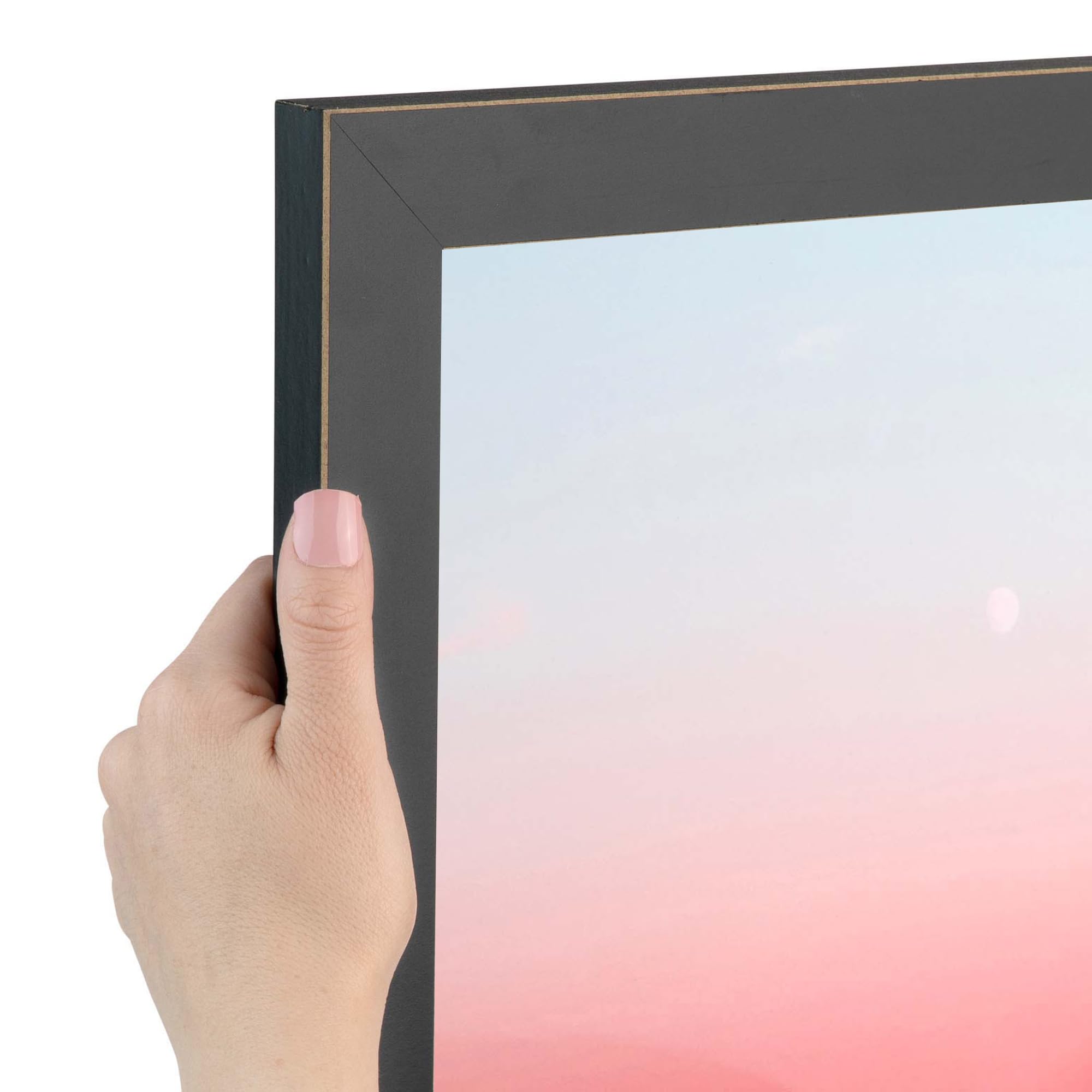 ArtToFrames 16x20 inch Black Satin with Raw Edges Picture Frame, WOM0066-76808-890R-16x20