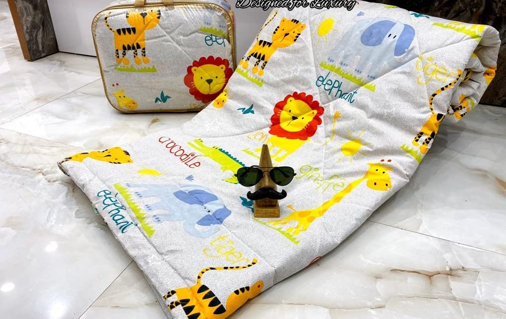 Yetli Glace Cotton Singel Bed Comforter Print And Kids Ac Room/Blanket, Size 60 X 90 Pack Of 1 Pcs, (Vt2056 Lion