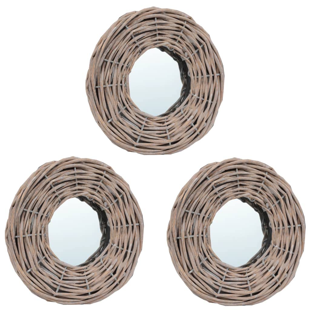 Vidaxl Mirror, Wall Mirror, Bathroom Mirror, Decorative Mirror, Hall Mirror For Bedroom Living Room Dressing Room Entryway Hallway, Wicker Frame
