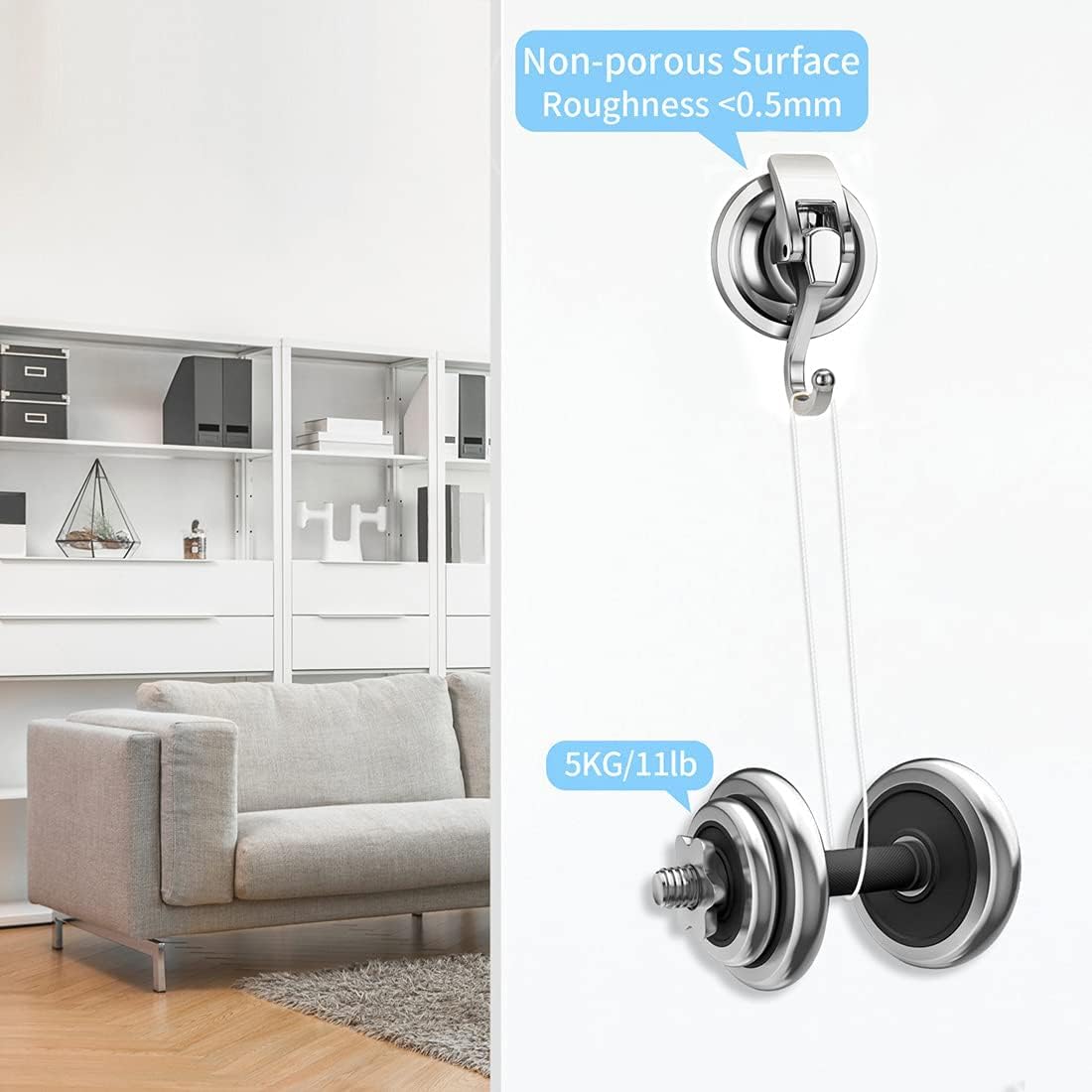 Tesot Suction Cup Shower Caddy, Shower Shelf Soap Dish With Hooks For Razor, Sponge, Rust Proof 304 Stainless Steel, Silver