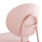 Modway Palette Modern Molded Plastic Accent Dining Chair In Pink - Set Of 2 - Comes Fully Assembled