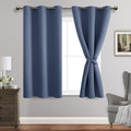 Jiuzhen Blackout Curtains With Tiebacks - Thermal Insulated, Light Blocking And Noise Reducing Grommet Curtain Drapes For Bedroom And Living Room, Set Of 2 Panels, 38 X 54 Inch Length, Dusty Blue