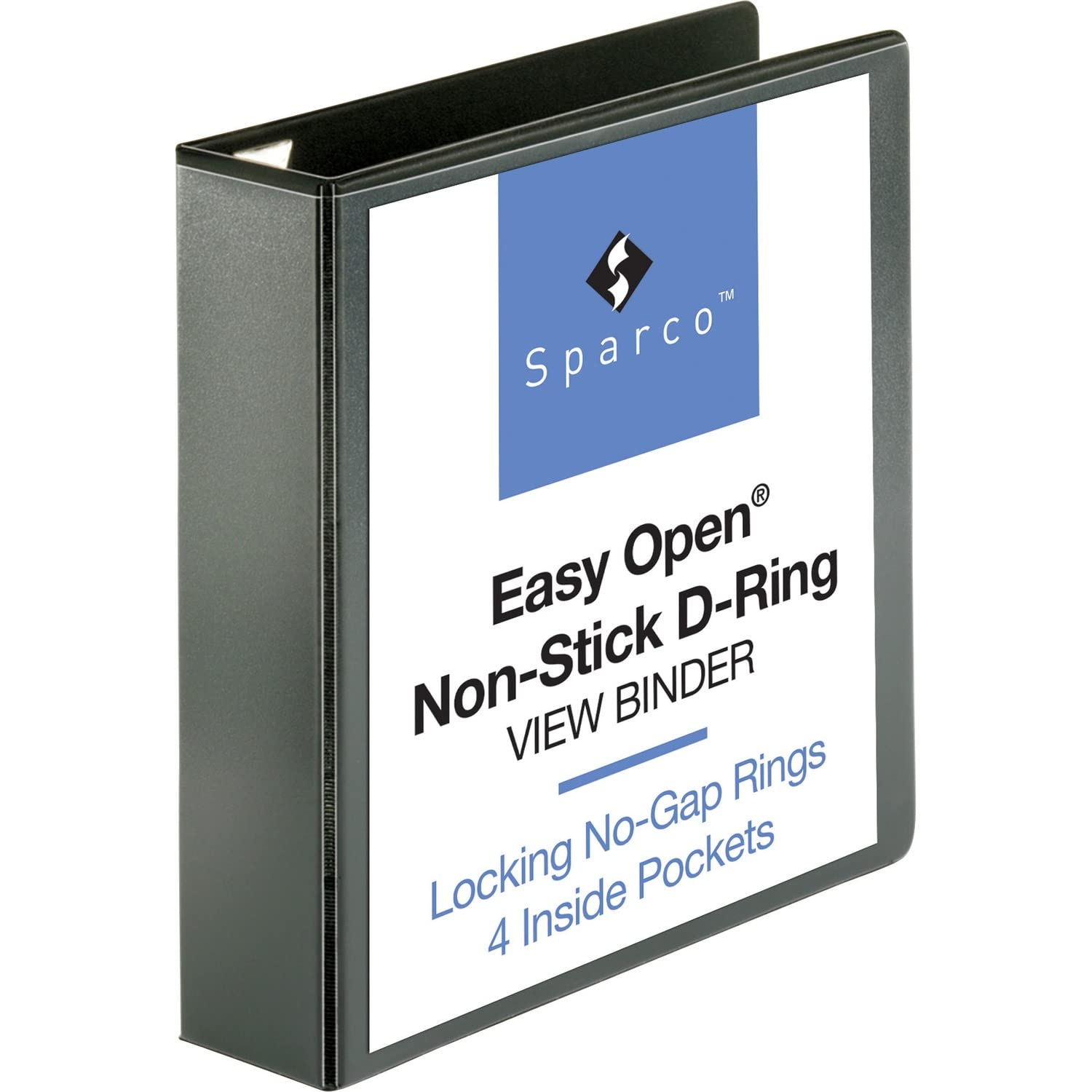 Sparco 26960 Locking D-Ring View Binder,2-Inch Capacity,11-Inch X8-1/2-Inch ,Black