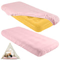 Breling Kids Air Mattress Fitted Sheets Compatible With Intex Cozy Kidz (Sheet Only) Toddler Inflatable Mattress Sheets For Kids Sleepover Party Travel Camping Air Mattress Airbed(Pink,2 Pcs)