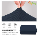 Easy-Going Stretch Ottoman Cover Folding Storage Stool Furniture Protector Soft Rectangle Slipcover With Elastic Bottom(Ottoman X-Large,Dark Blue)