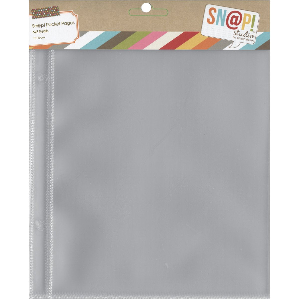 Simple Stories Sn@P! Pocket Pages For 6'X8' Binders 10/Pkg, (1) 6'X8' Pocket