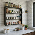 Advishi Kitchen Rack Shelf Storage Shelf For Wall, Rusti Wood Kitchen Rack Organizer For Spices, Jars, Mugs