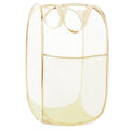Durable Collapsible Laundry Baskets- Reinforced Mesh Pop Up Laundry Hamper with Side Pocket, Foldable Clothes Storage Hamper wit
