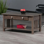 Winsome Wood Stafford Coffee Table, Oyster Gray
