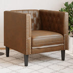 vidaXL Chesterfield Brown Faux Suede Armchair, Armchair, Relaxation Armchair, Faux Leather Armchair, Single Armchair, TV Armchair