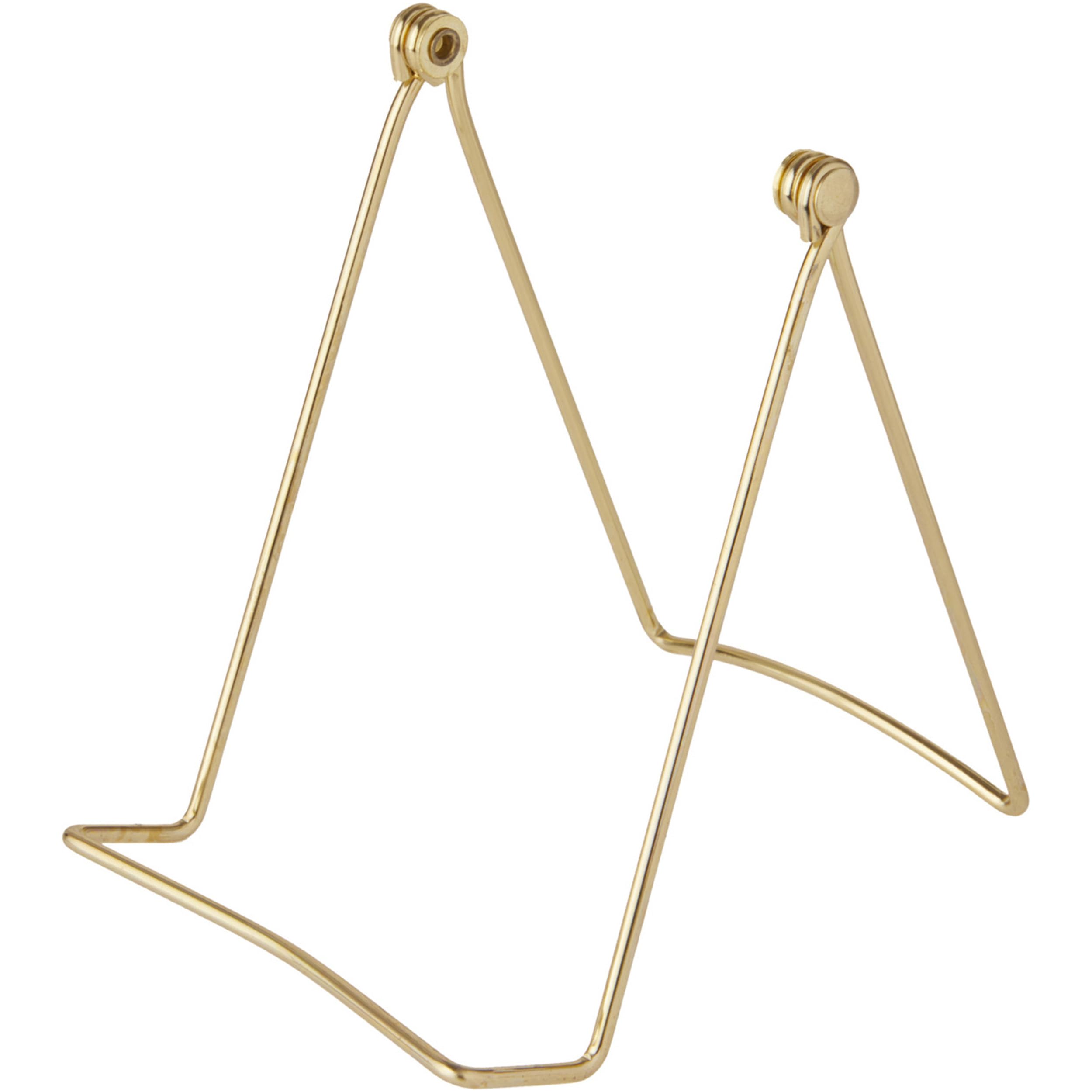 Bards Folding Gold-toned Wire Easel Stand, 6 H x 4 W x 4.75 D, Pack of 2