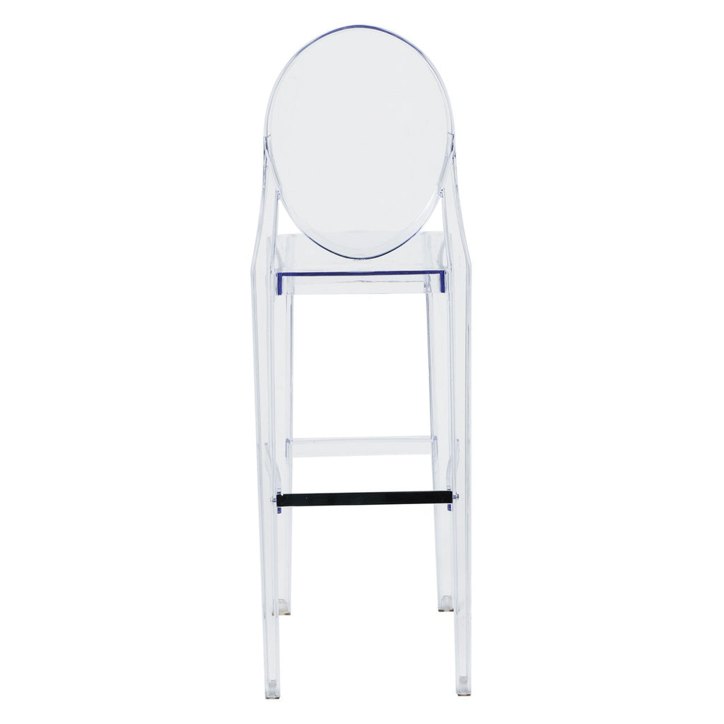 Commercial Seating Products Clear Polycarbonate Kage Barstool with Back - Modern Clear Design for Home and Commercial Use