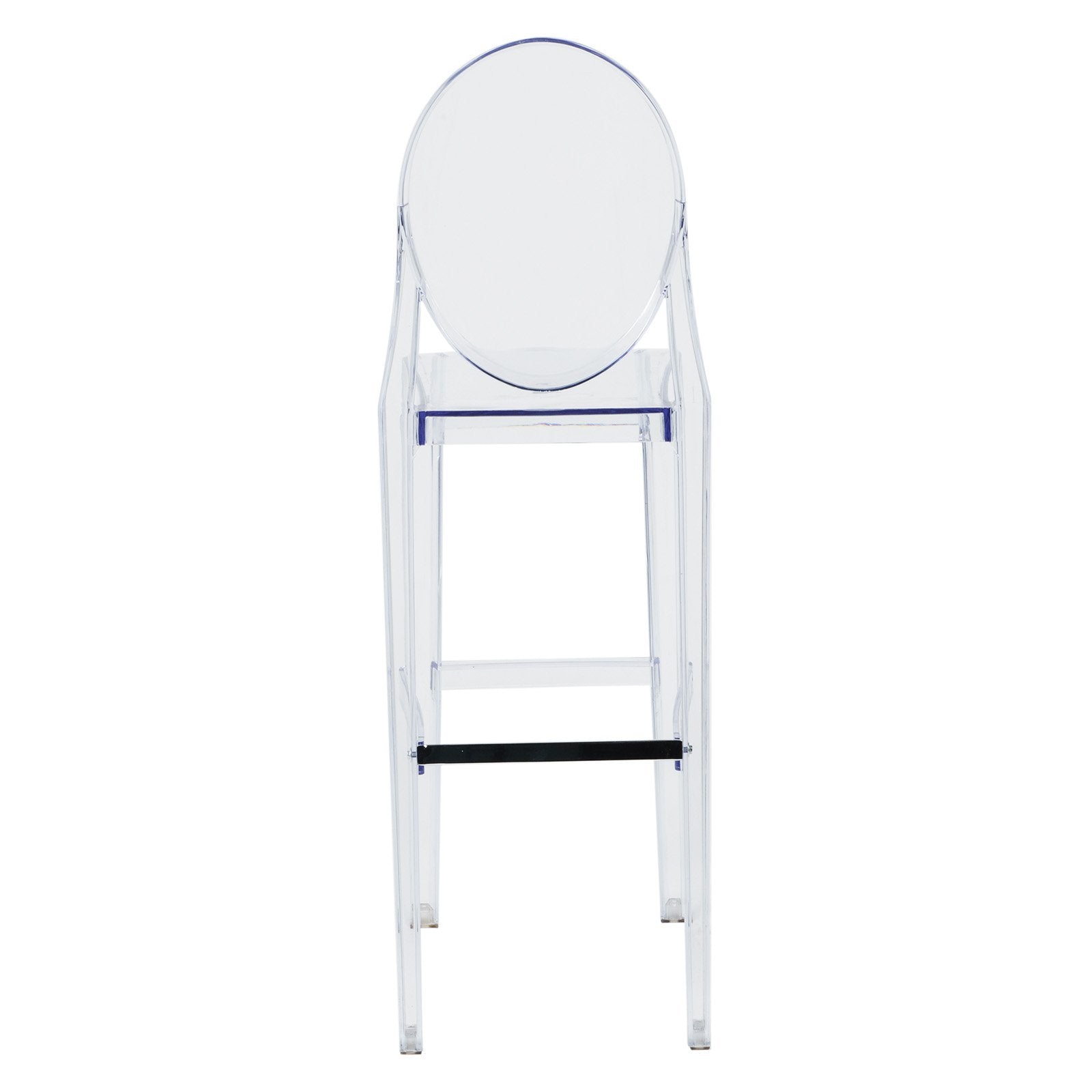Commercial Seating Products Clear Polycarbonate Kage Barstool with Back - Modern Clear Design for Home and Commercial Use