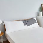 Acanva Fluffy Bed Sleeping Side Sleeper Body Pillow Insert, 20    X 60   With Grey Pillowcase, White