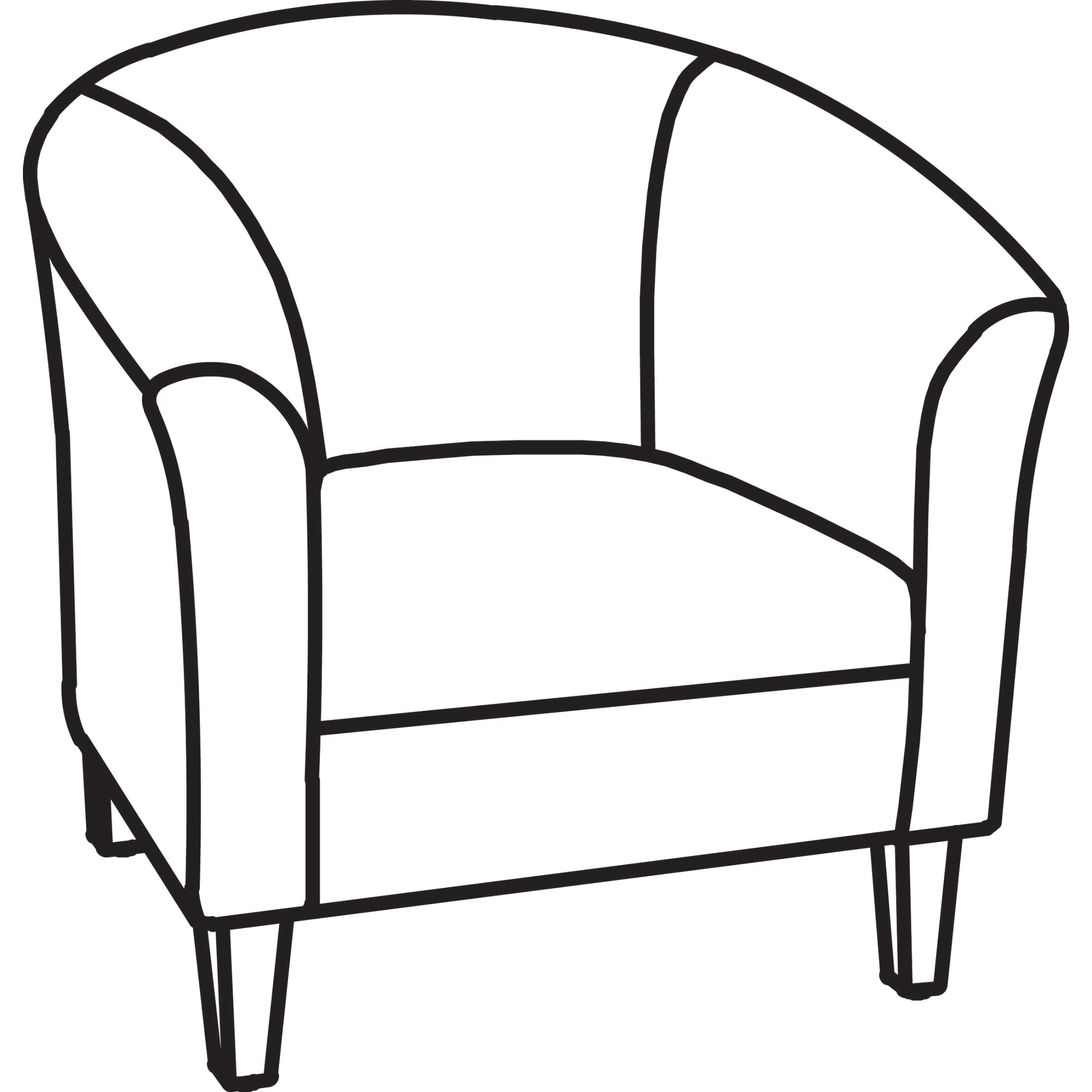 Lorell Fabric Club Armchair, Black