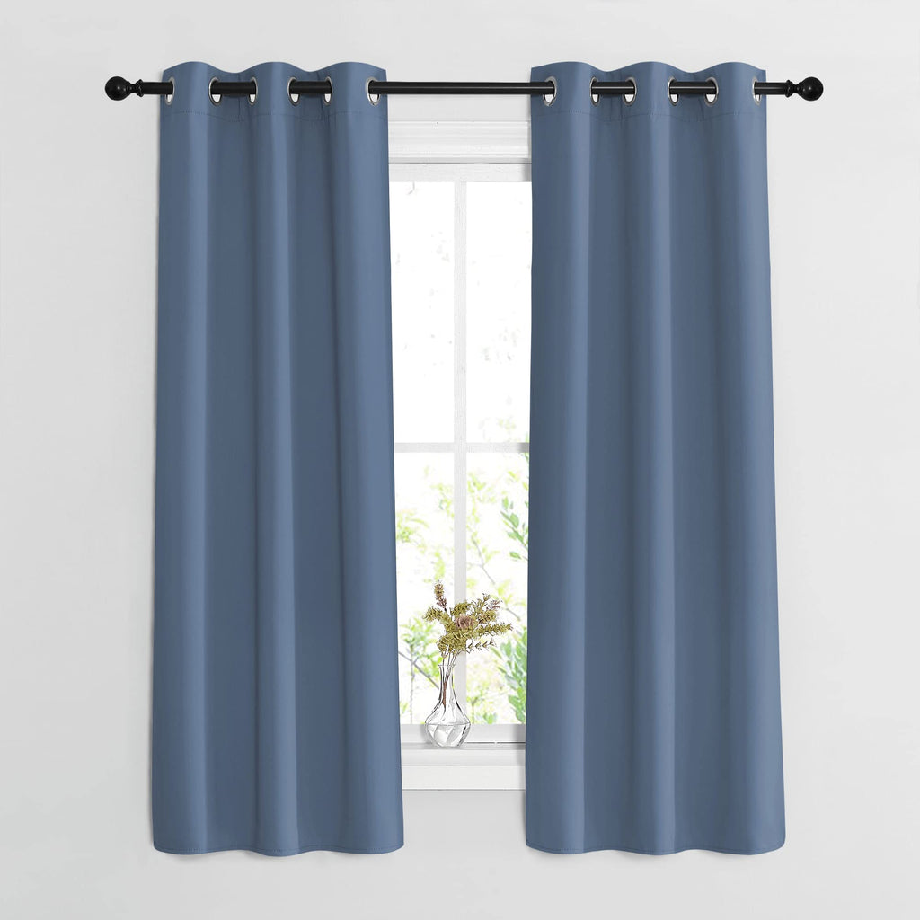 Nicetown Blackout Curtains & Drapes 63 Inch Long - Grommet Window Treatment Energy Saving Thermal Insulated Room Darkening For L
