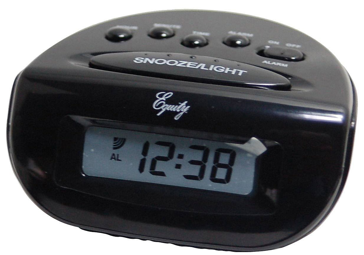 Equity by La Crosse LCD Snooze Alarm Clock, Black