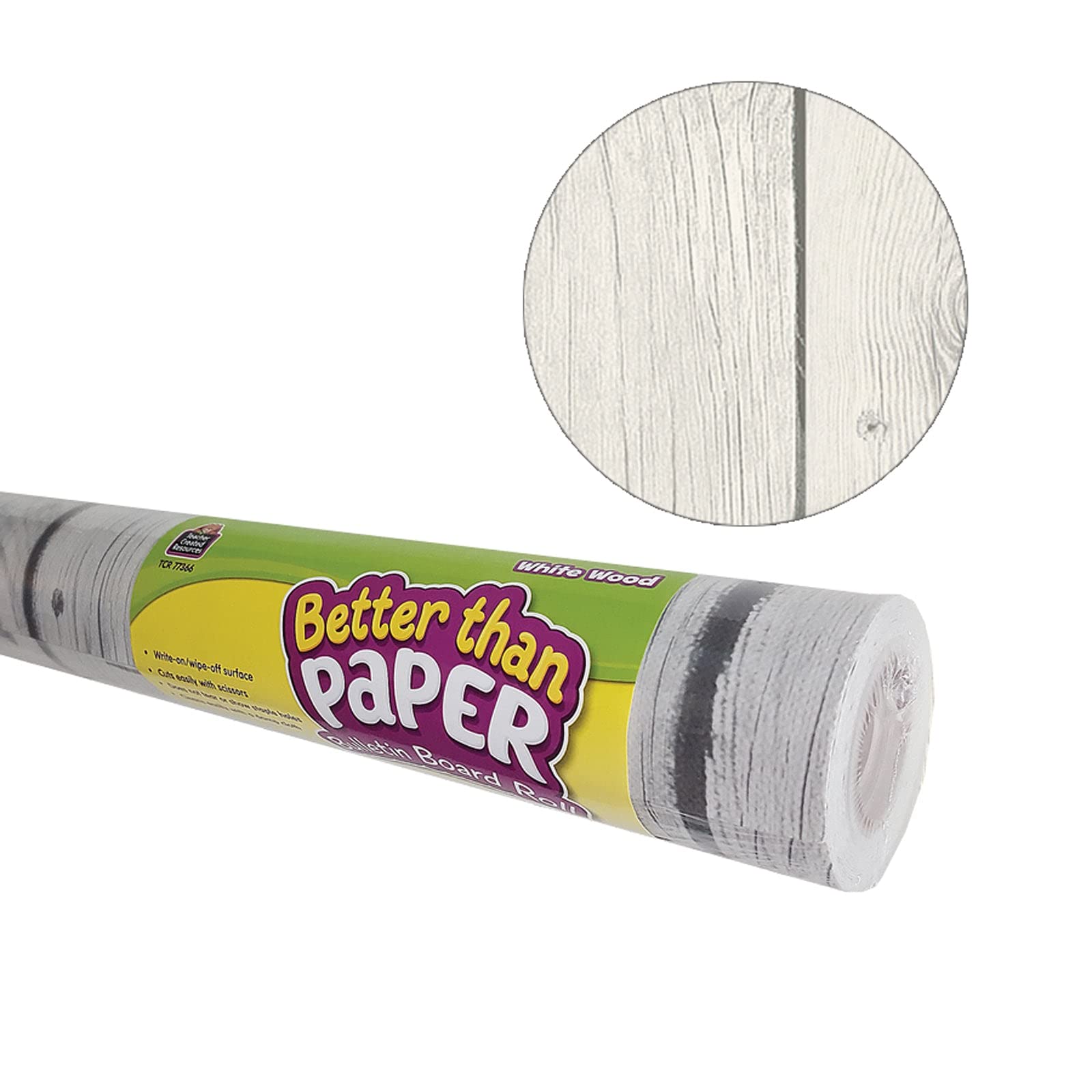 Teacher Created Resources White Wood Paper Board Roll 4' X 12