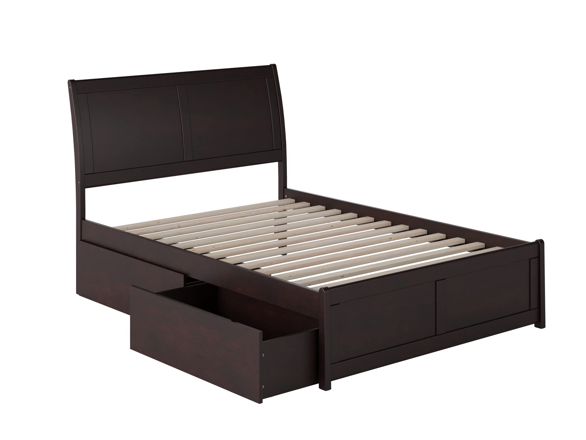 AFI Portland Full Size Platform Bed with Matching Footboard & Storage Drawers in Espresso