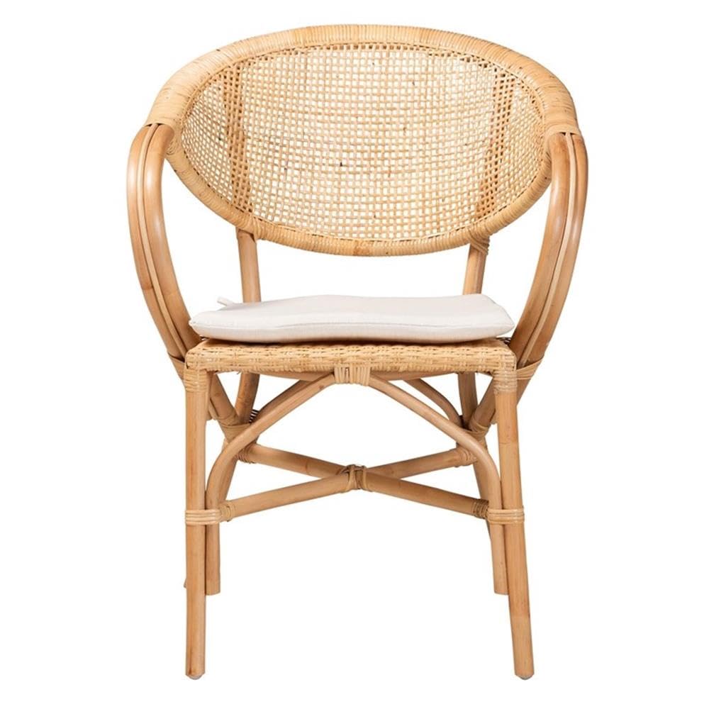 Baxton Studio Varick Modern Brown Finished Rattan Dining Chair