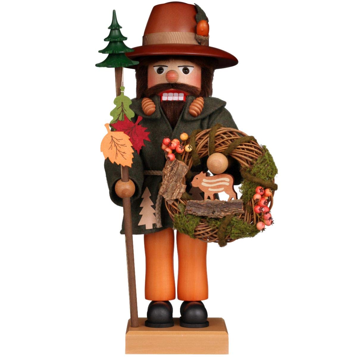 Alexander Taron Christian Ulbricht Nutcracker - Woodsman With Wreath - 18.5" H X 9" W X 9.25" D