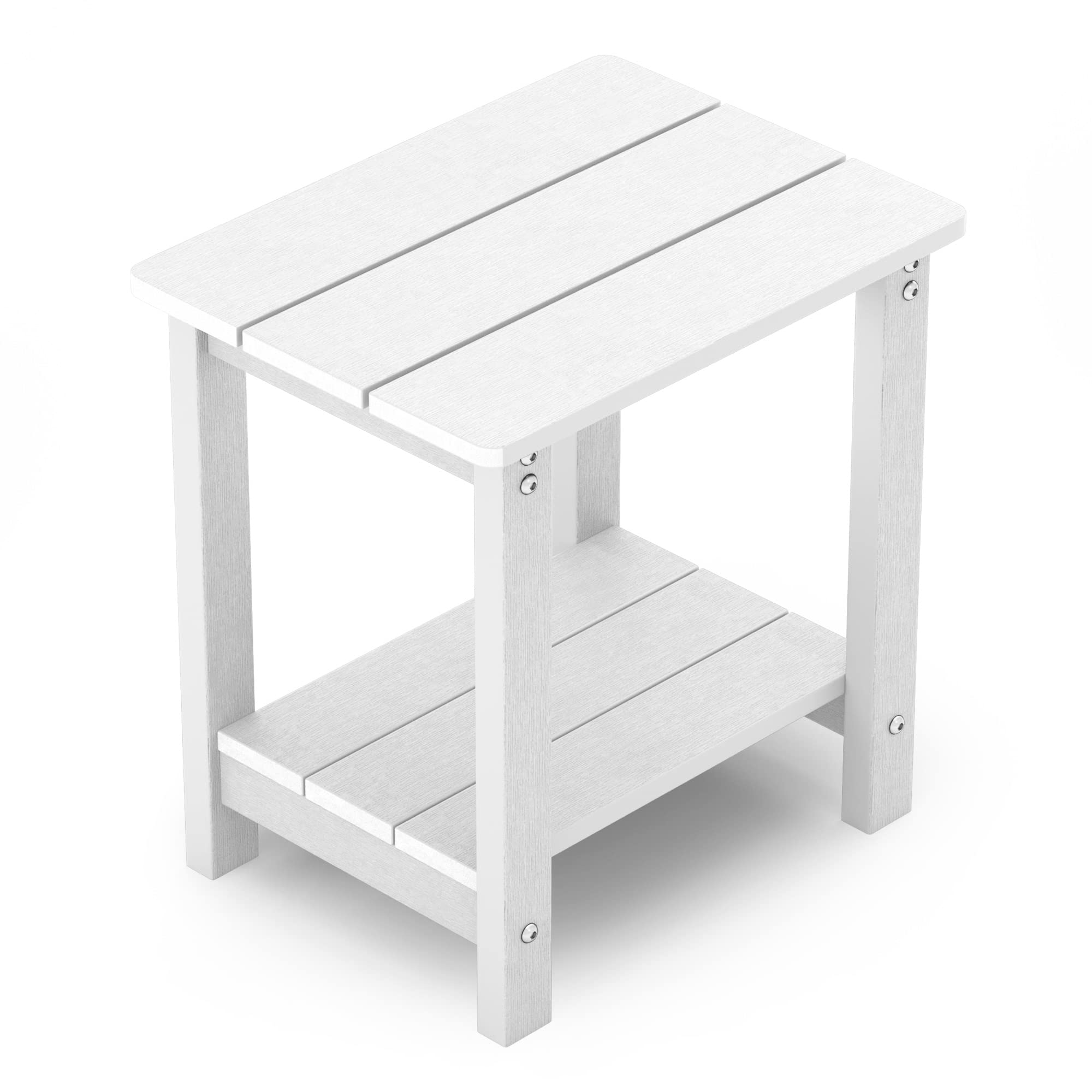 MXIMU Outside Adirondack Square Side Table, Weather Resistant Patio Table, Outdoor End Tables for Backyard, Pool, Indoor Compani