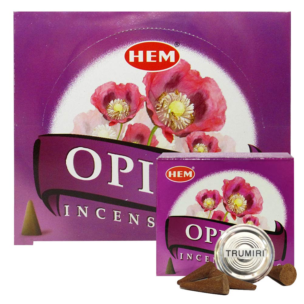 Opium Incense Cones and Cone Incense Burner Bundle Insence Insense Hem Incense