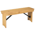 Flash Furniture HERCULES 40 x 12 Folding Farm Bench, Solid Pine Entryway Bench in Light Natural